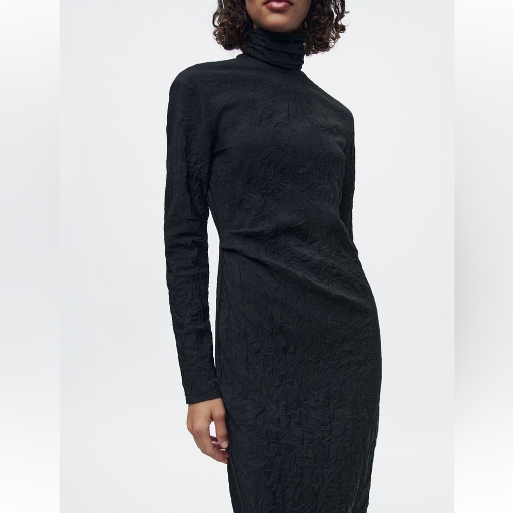 Zara Black Long Sleeve Dress - Picture 2 of 9